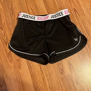 Justice black with white trim shorts sz 10